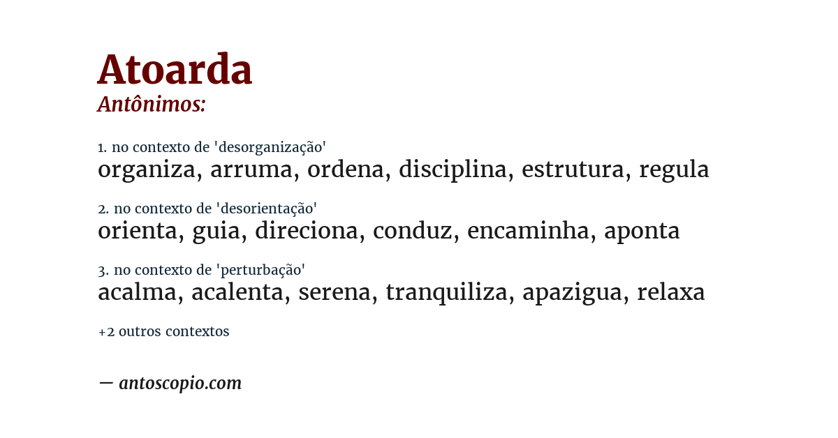 Antônimo de atoarda