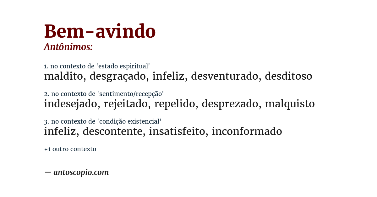 Antônimo de bem-avindo