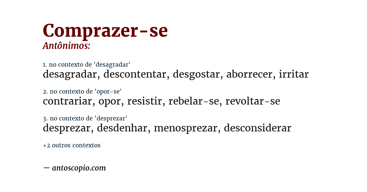 Antônimo de comprazer-se