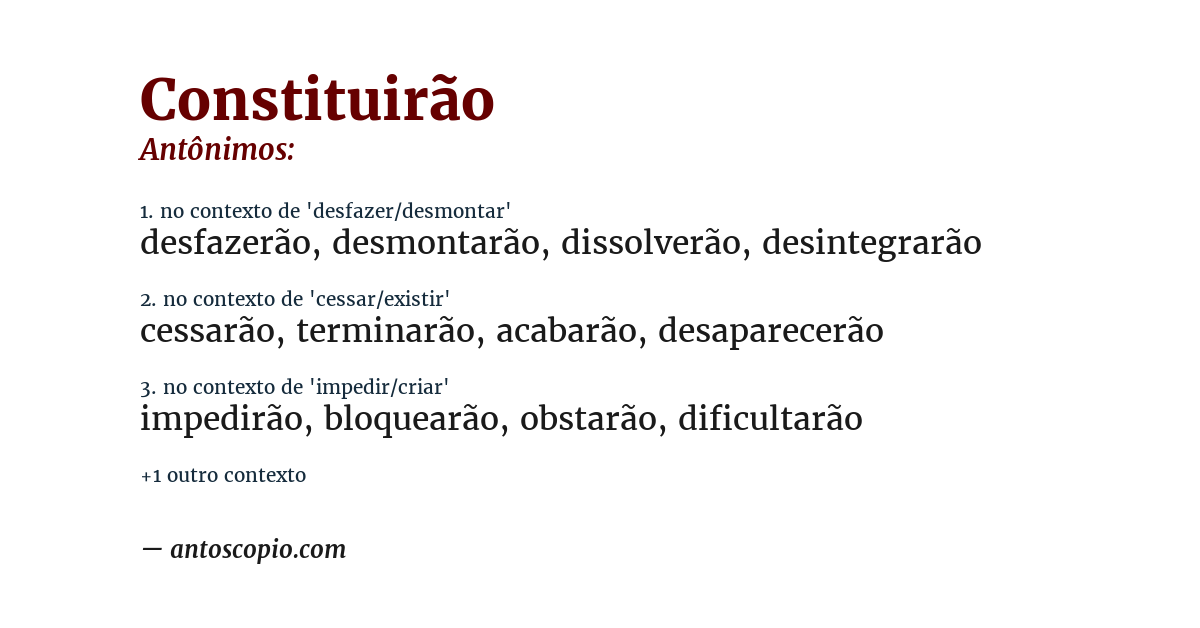 Antônimo de constituirão