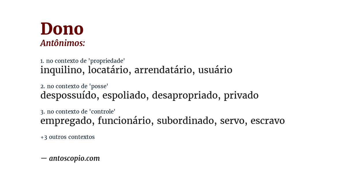Antônimo de dono