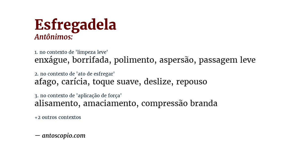 Antônimo de esfregadela