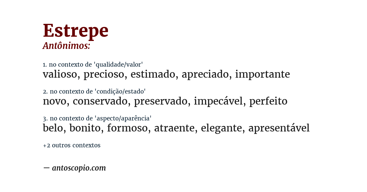 Antônimo de estrepe