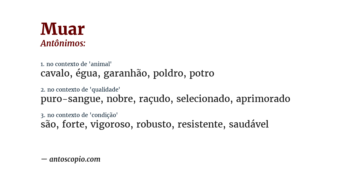 Antônimo de muar