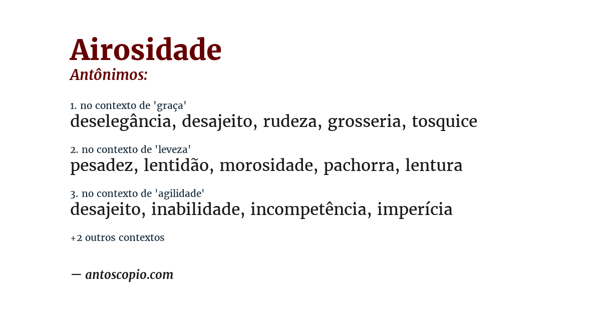 Antônimo de airosidade