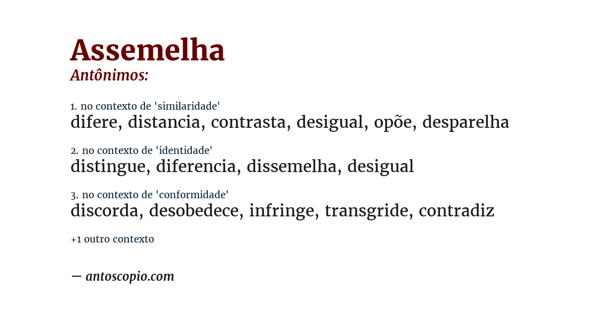 Antônimo de assemelha