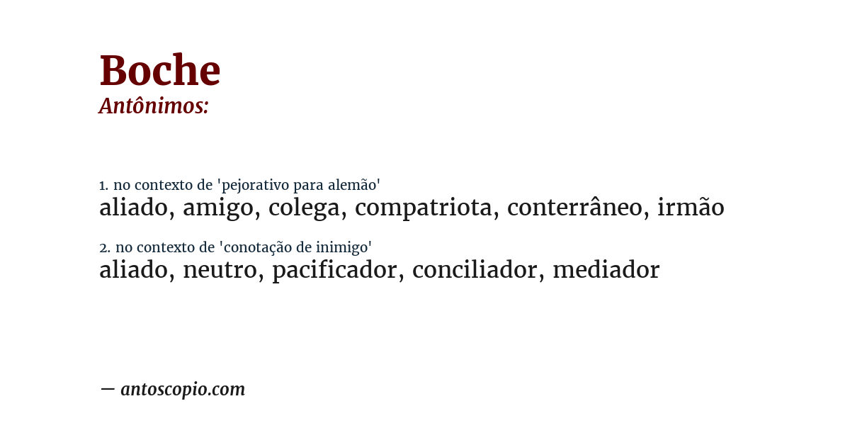 Antônimo de boche