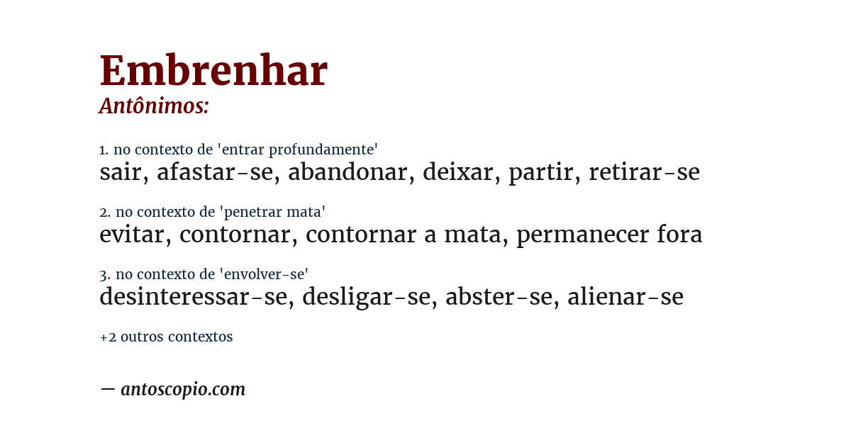 Antônimo de embrenhar