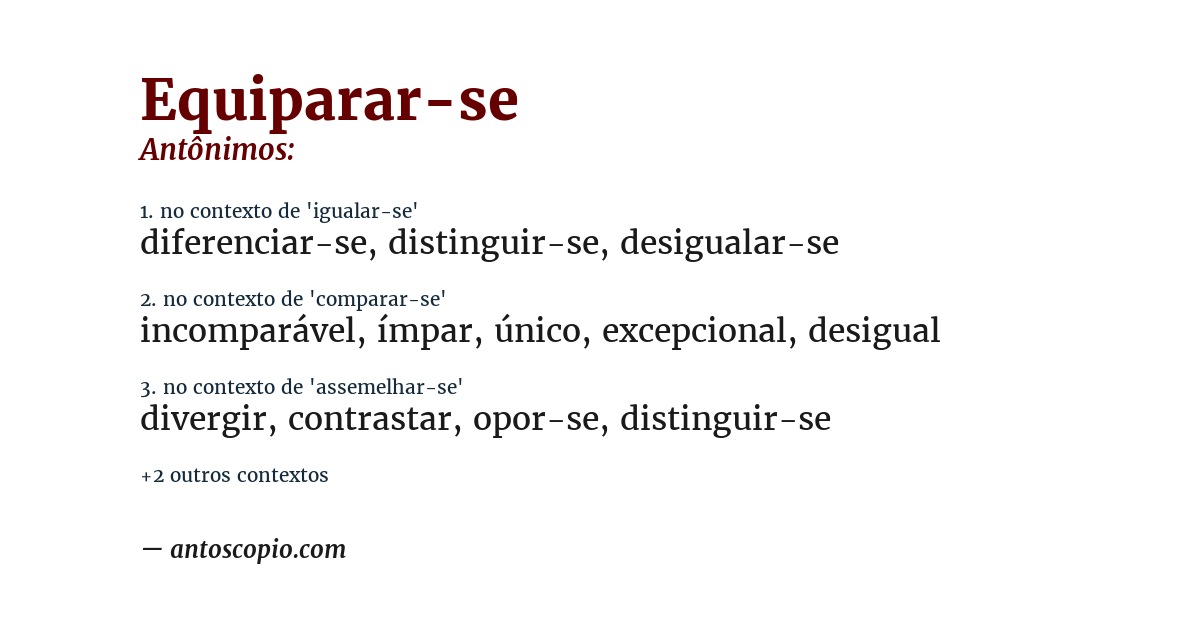Antônimo de equiparar-se