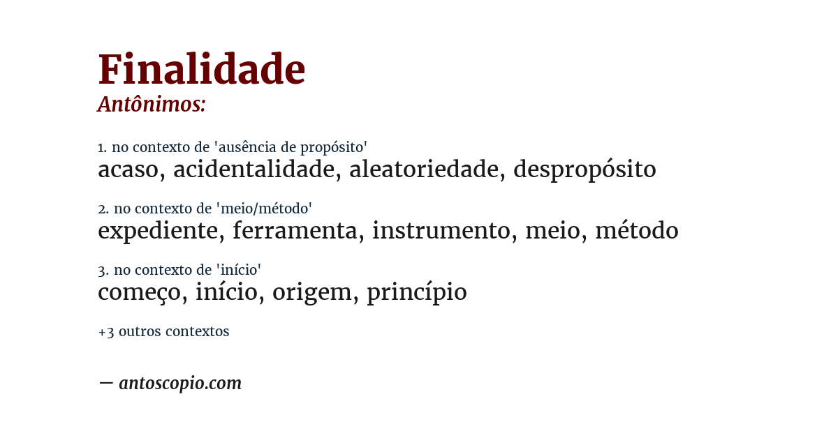 Antônimo de finalidade