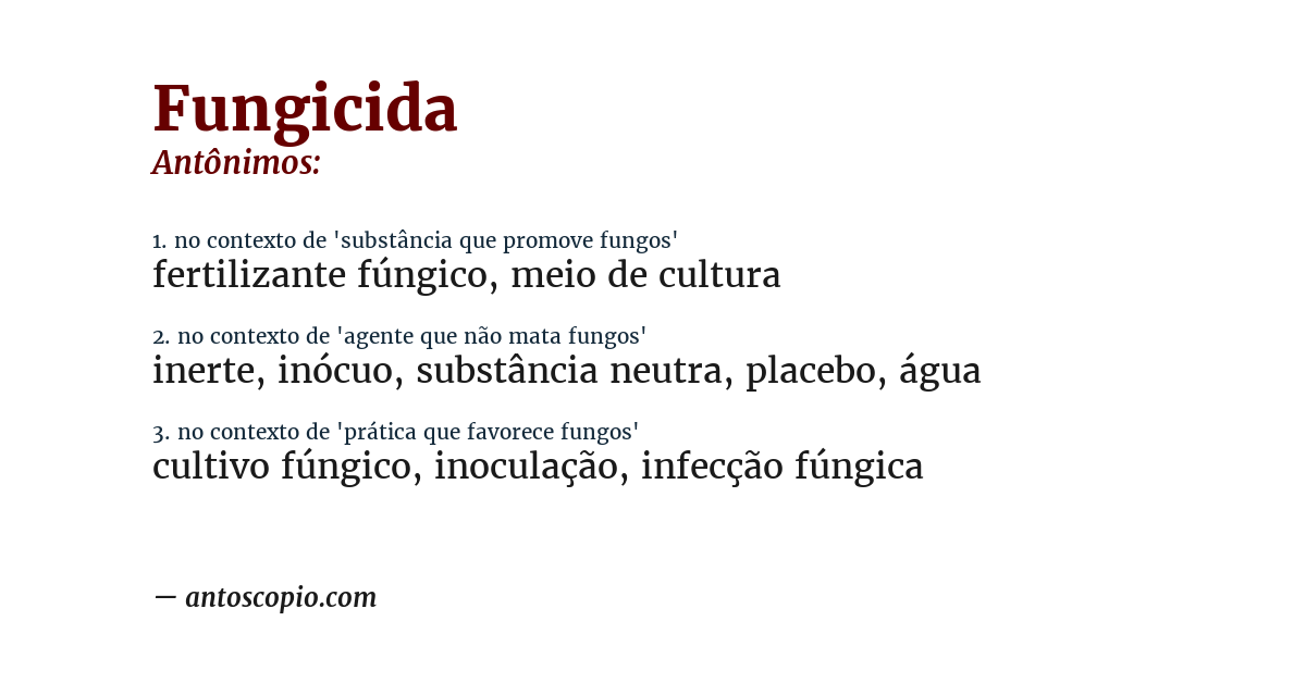 Antônimo de fungicida