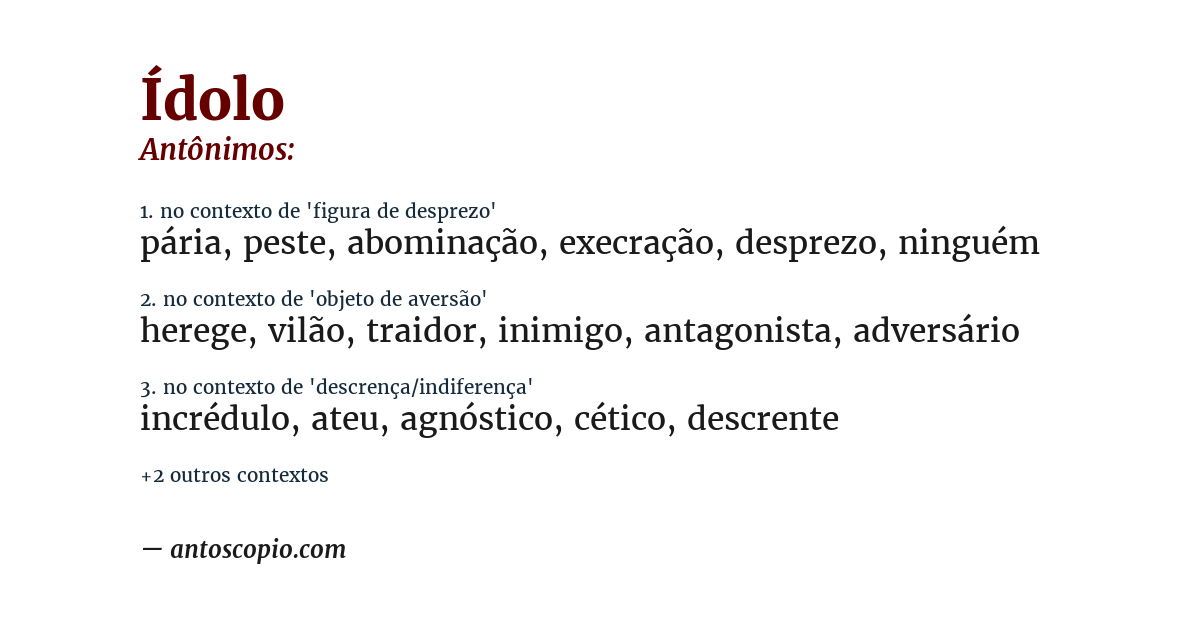 Antônimo de ídolo