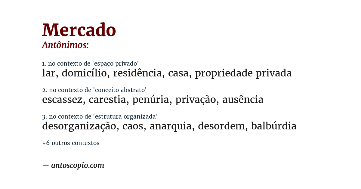 Antônimo de mercado