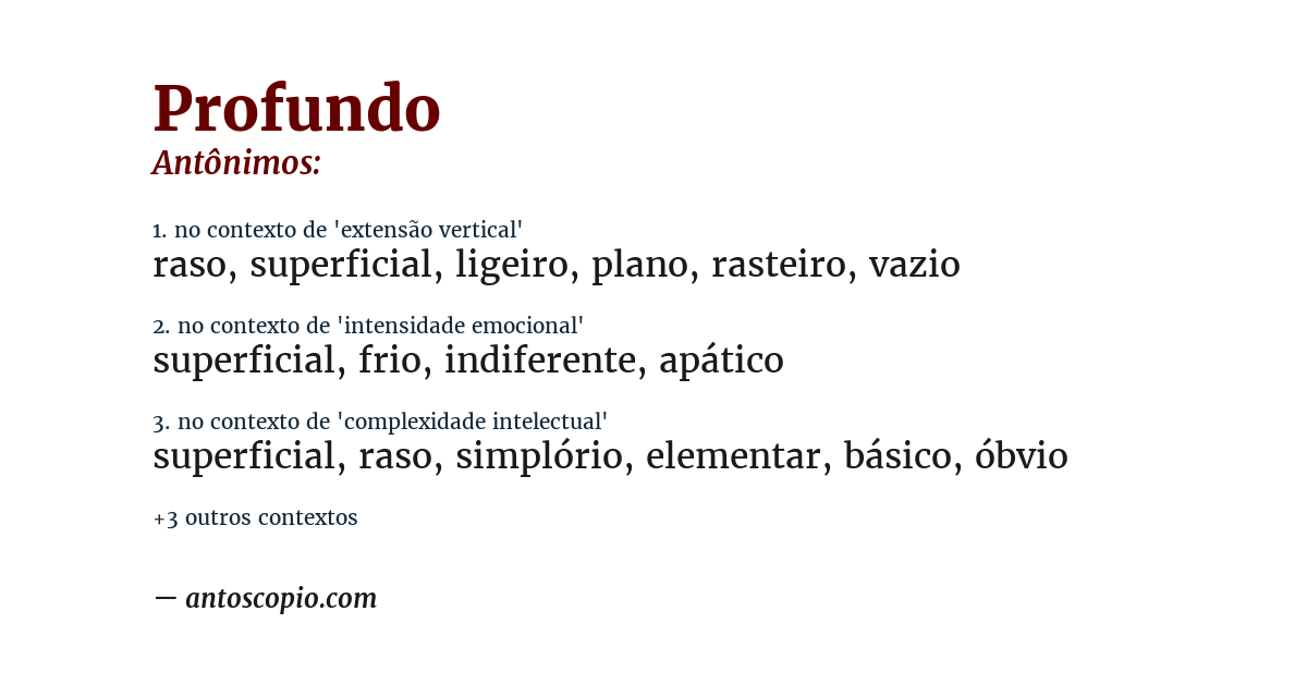 Antônimo de profundo