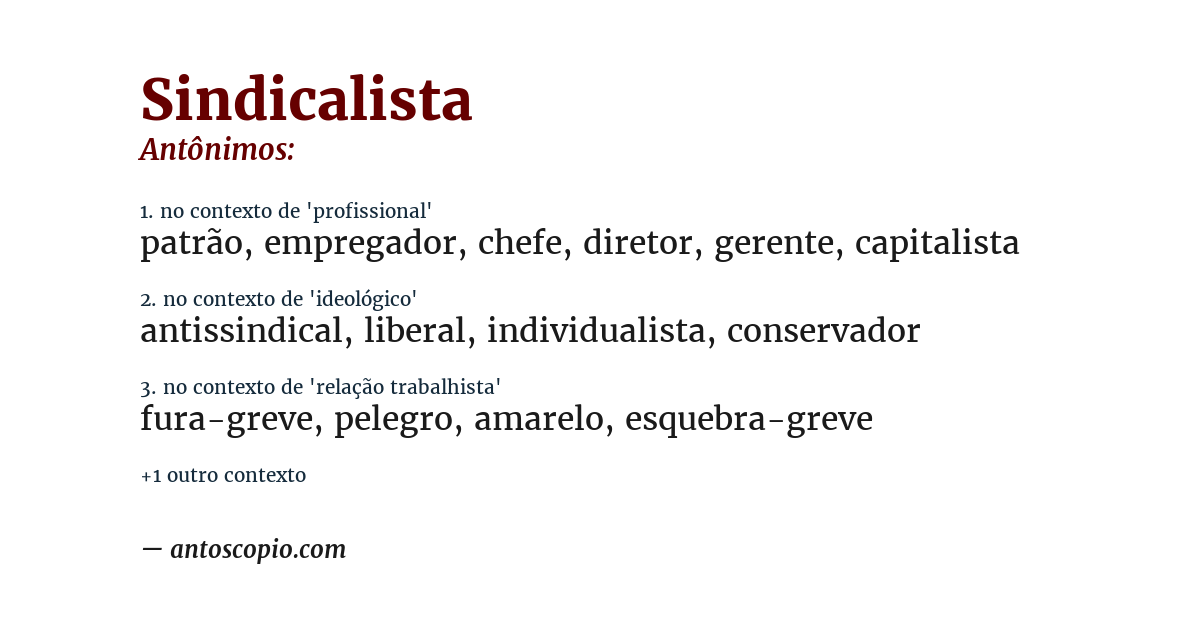 Antônimo de sindicalista