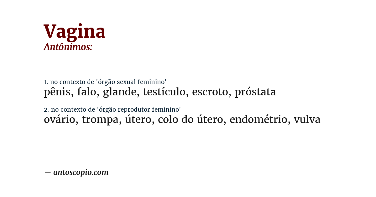 Antônimo de vagina