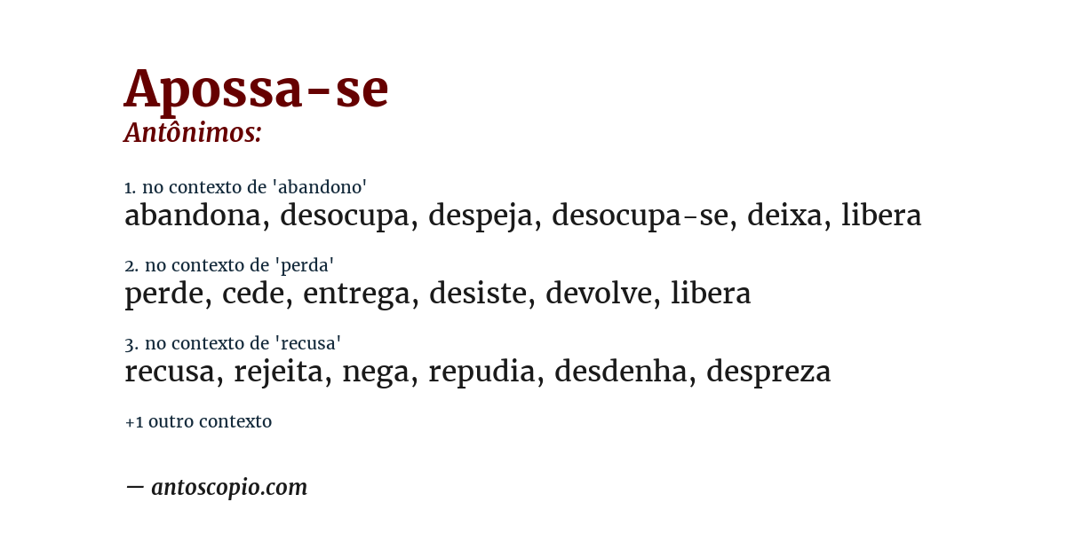 Antônimo de apossa-se