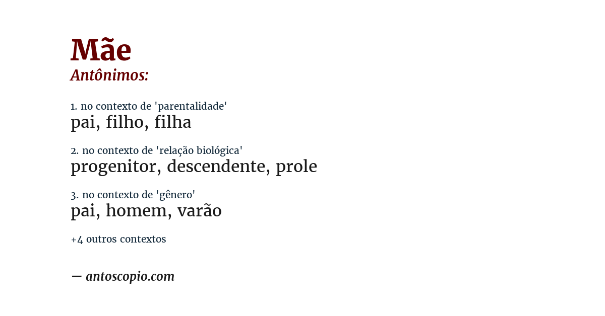 Antônimo de mãe