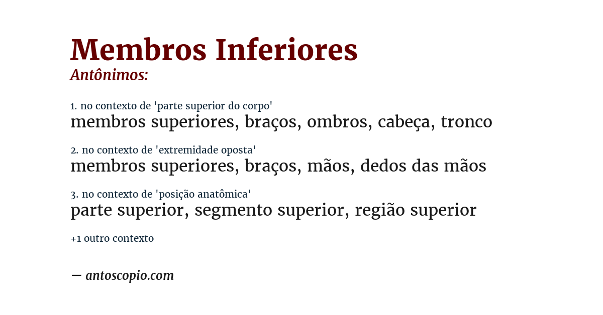 Antônimo de membros inferiores
