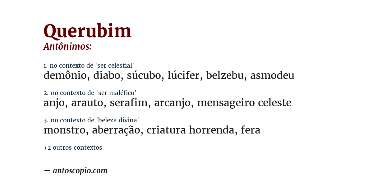 Antônimo de querubim