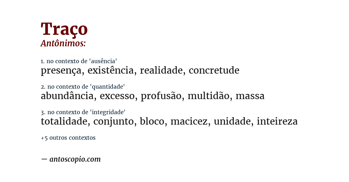Antônimo de traço