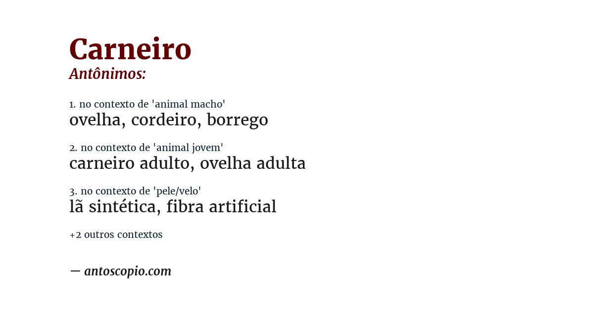 Antônimo de carneiro