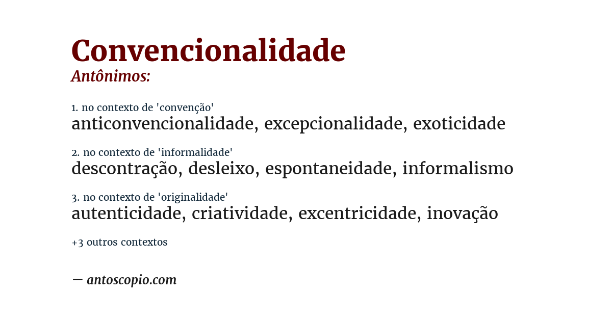 Antônimo de convencionalidade