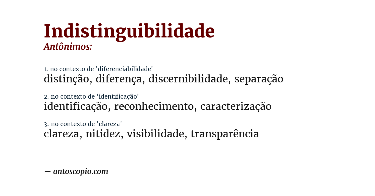 Antônimo de indistinguibilidade