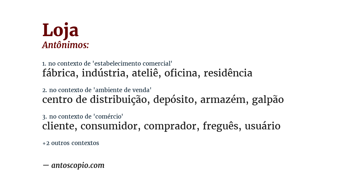 Antônimo de loja