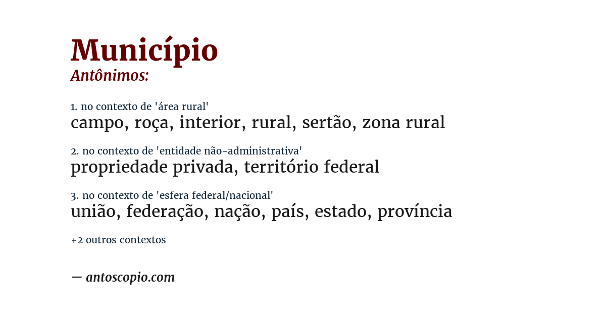 Antônimo de município