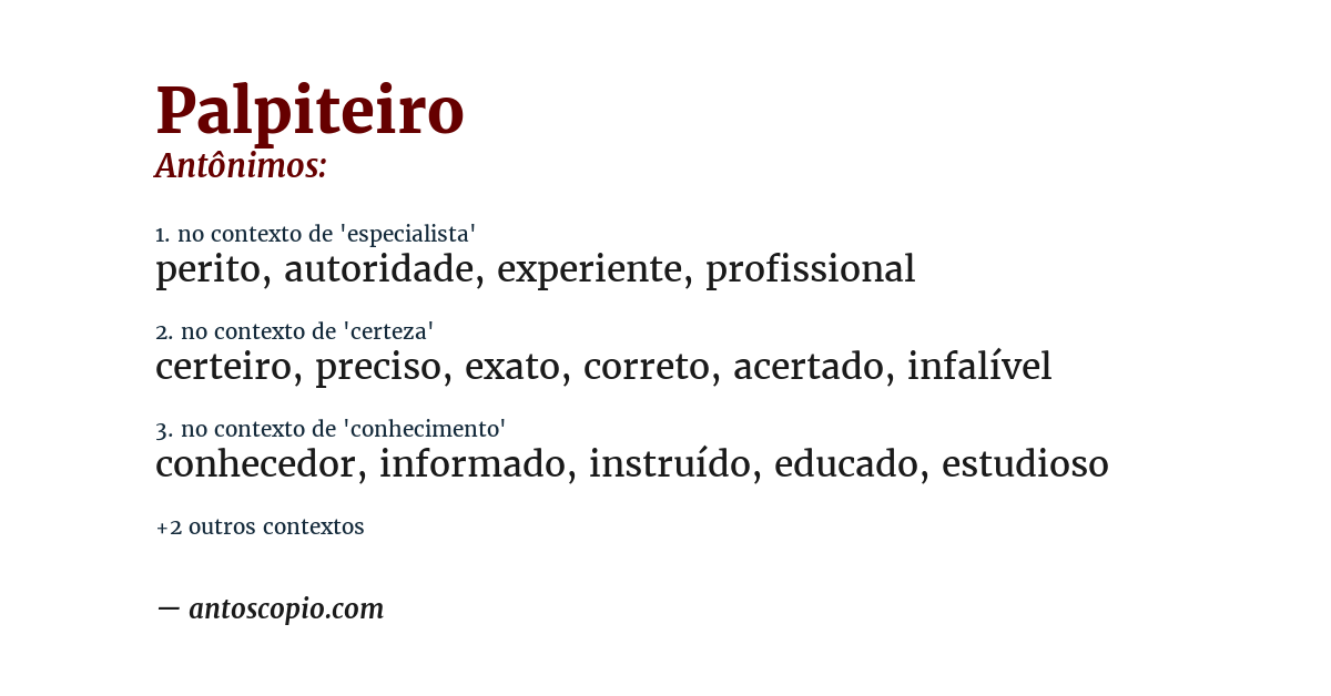 Antônimo de palpiteiro