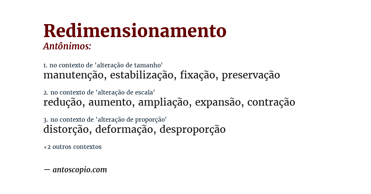 Antônimo de redimensionamento