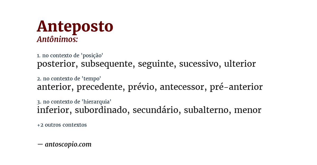 Antônimo de anteposto
