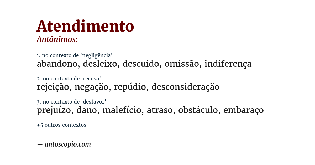 Antônimo de atendimento