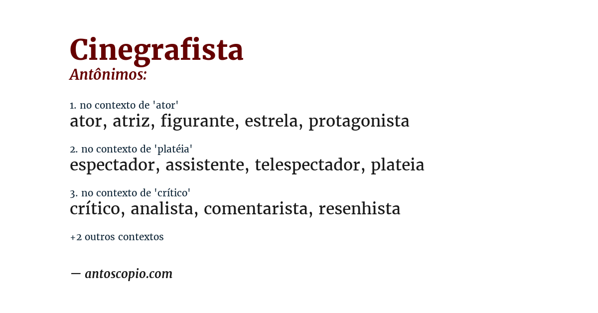 Antônimo de cinegrafista