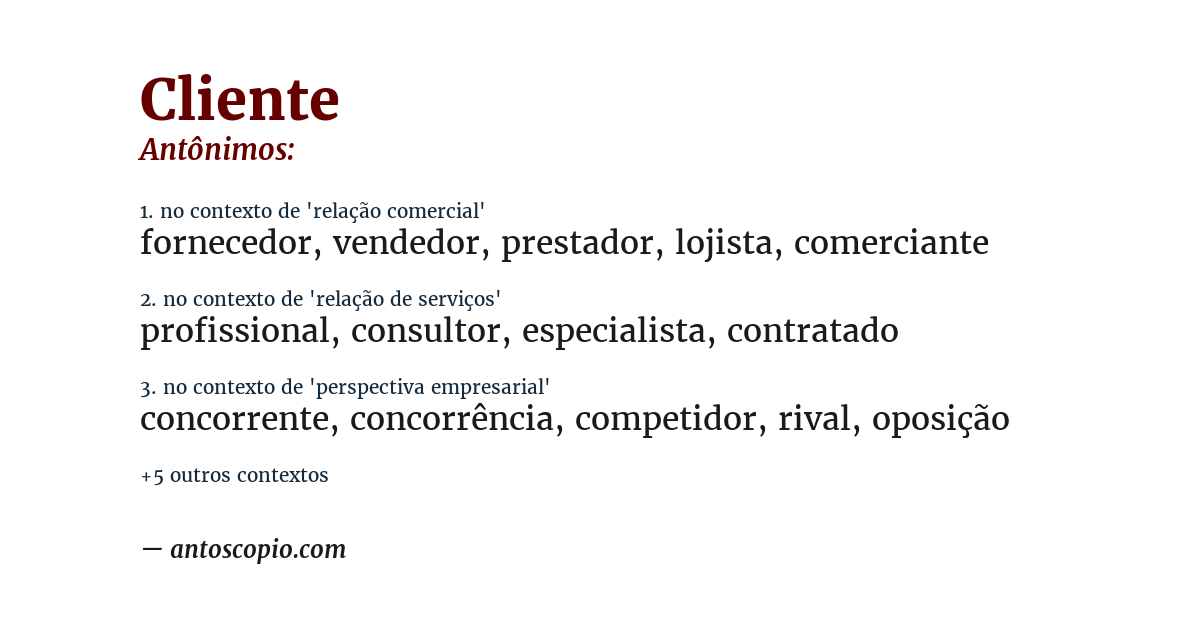 Antônimo de cliente