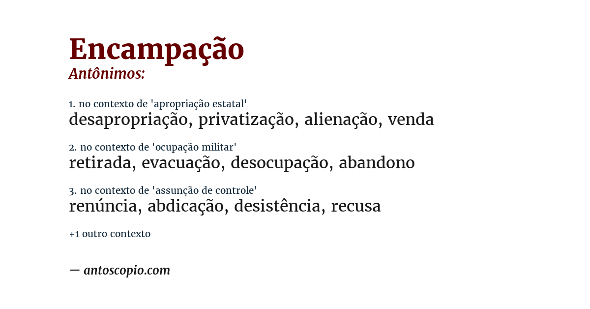 Antônimo de encampação