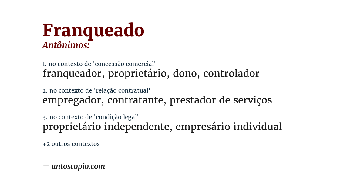 Antônimo de franqueado