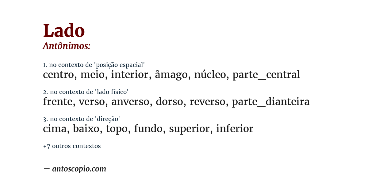 Antônimo de lado