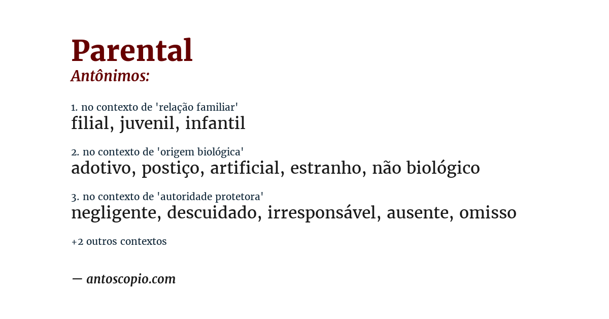 Antônimo de parental