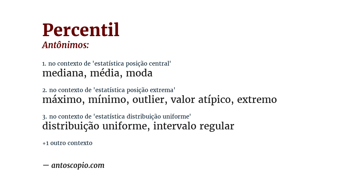 Antônimo de percentil
