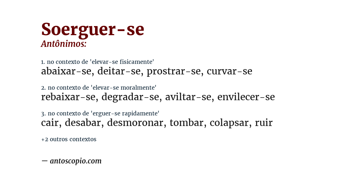 Antônimo de soerguer-se