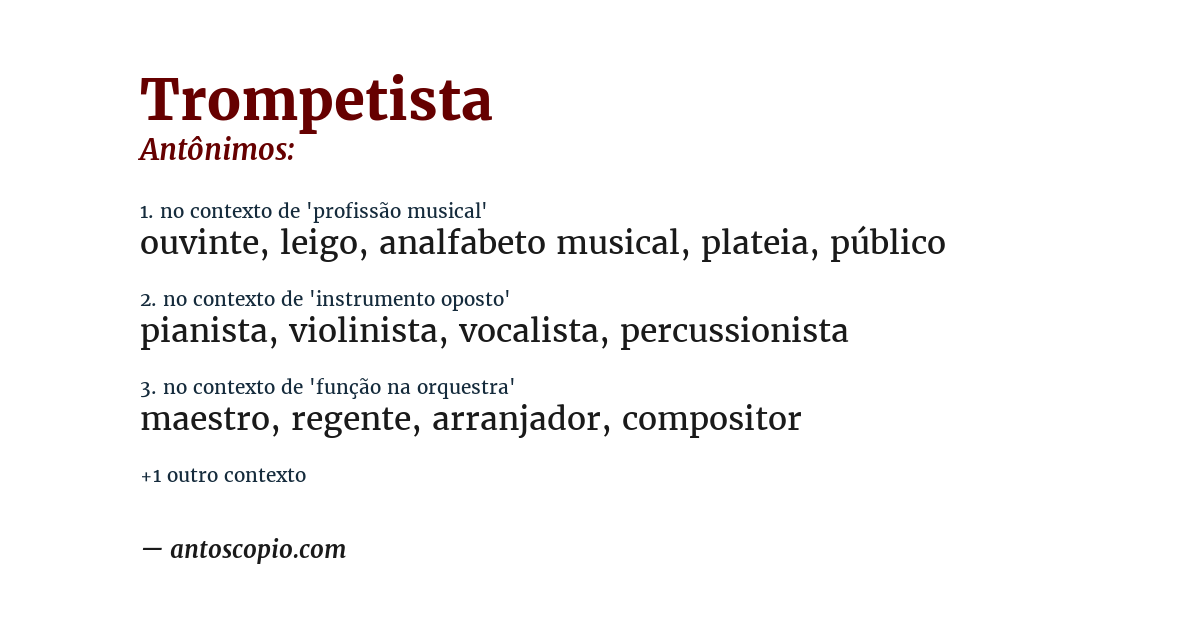 Antônimo de trompetista