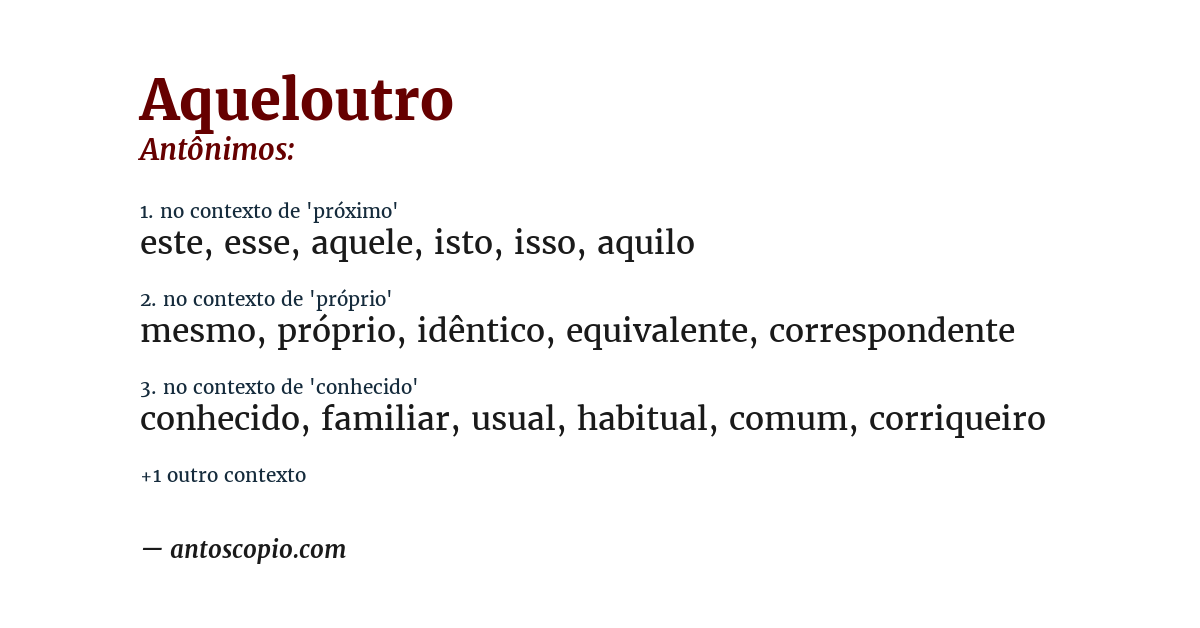 Antônimo de aqueloutro