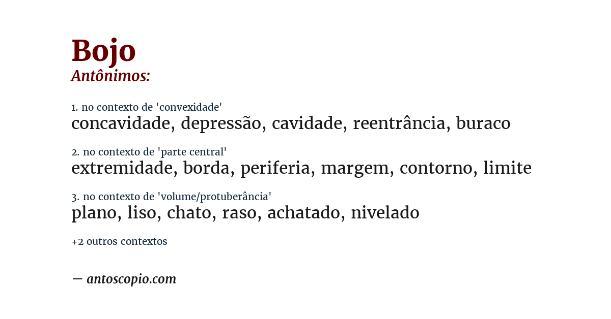 Antônimo de bojo