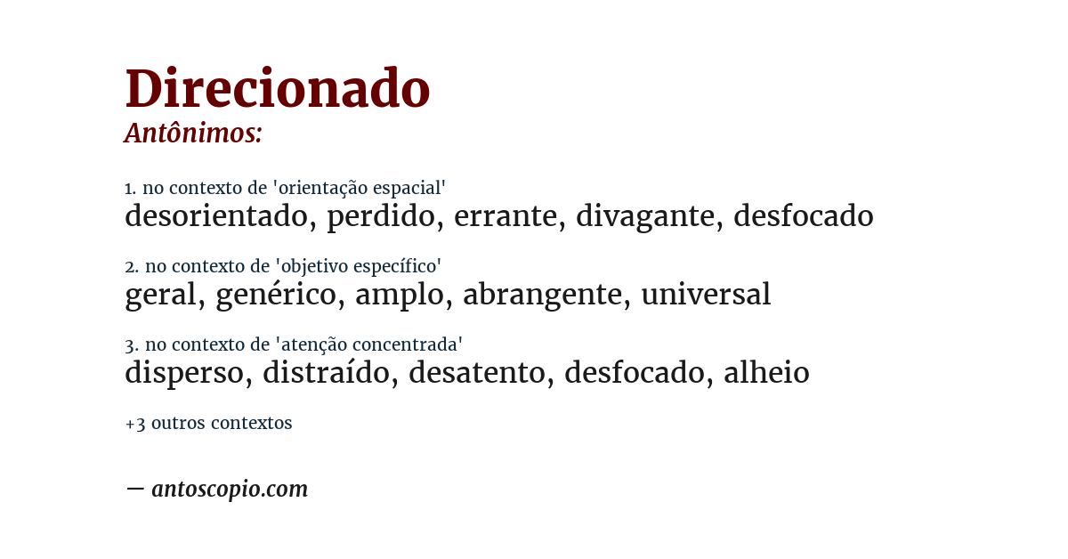 Antônimo de direcionado