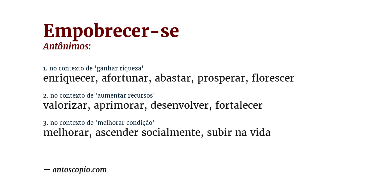 Antônimo de empobrecer-se