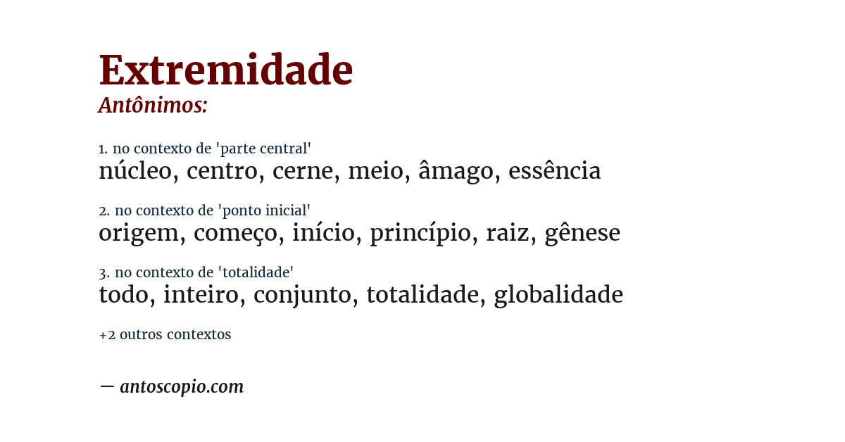 Antônimo de extremidade