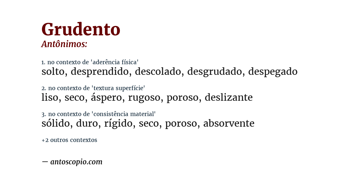 Antônimo de grudento