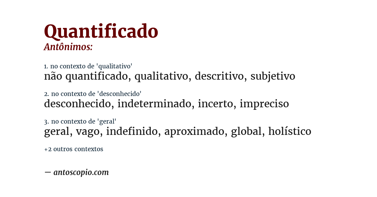 Antônimo de quantificado
